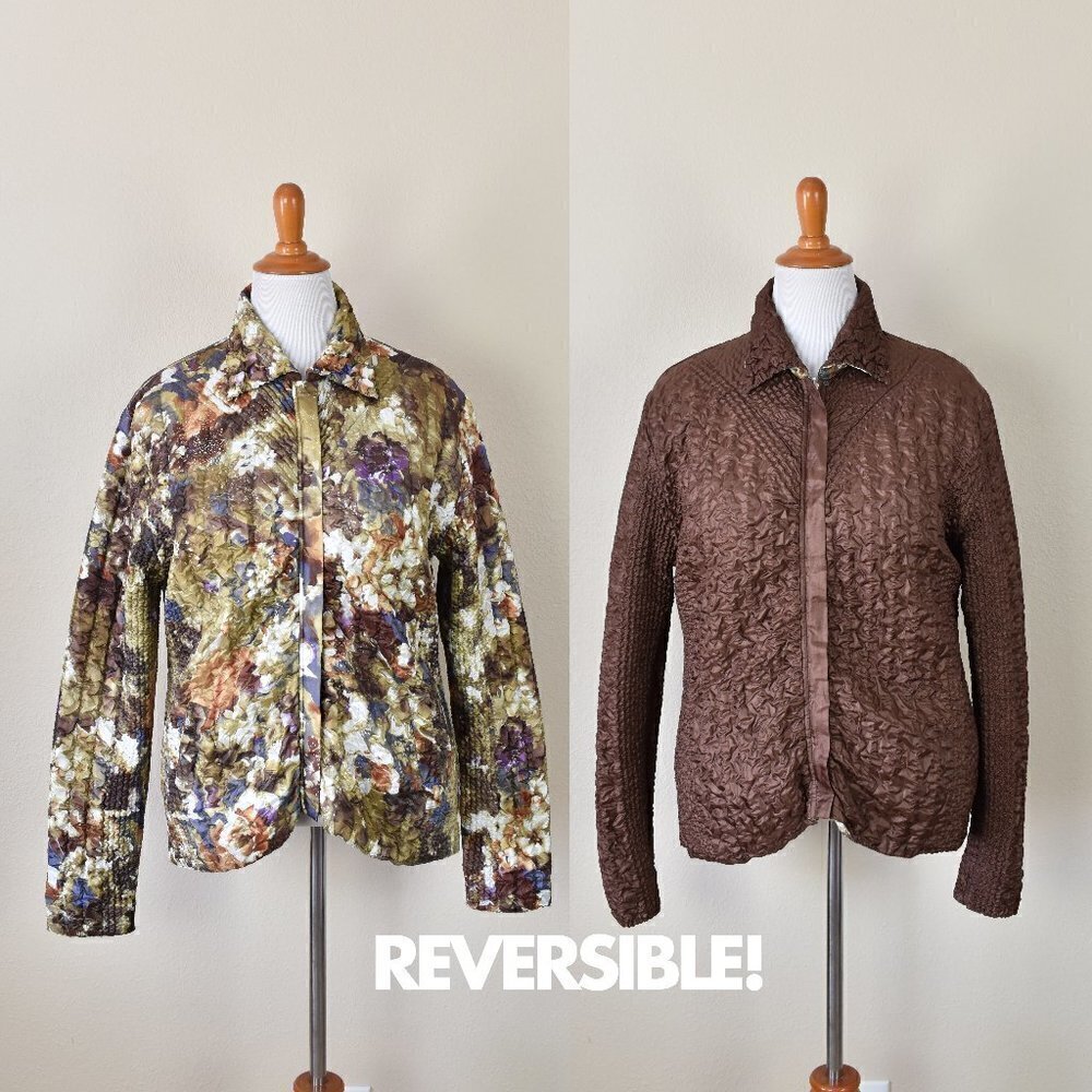 UBU Reversible Crinkle Zip Front Jacket M